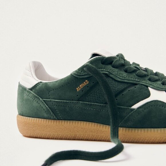 NEW ALOHAS Tb.490 Men's Leather Suede Sneakers Rife Forest Green Size 8 - Picture 6 of 6